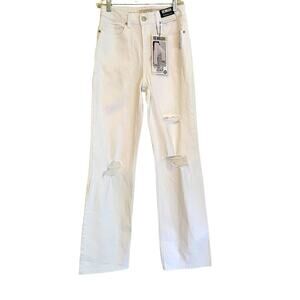 Rewash Brand Vintage Stretch Super High Rise‎ Wide Leg White Jeans Size 25